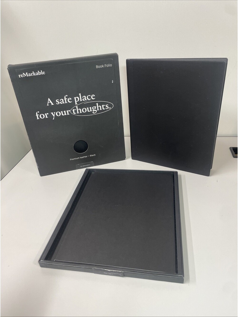 Brand New! Authentic ReMarkable 2 Book Folio Case Only! Black Premium Leather Fo